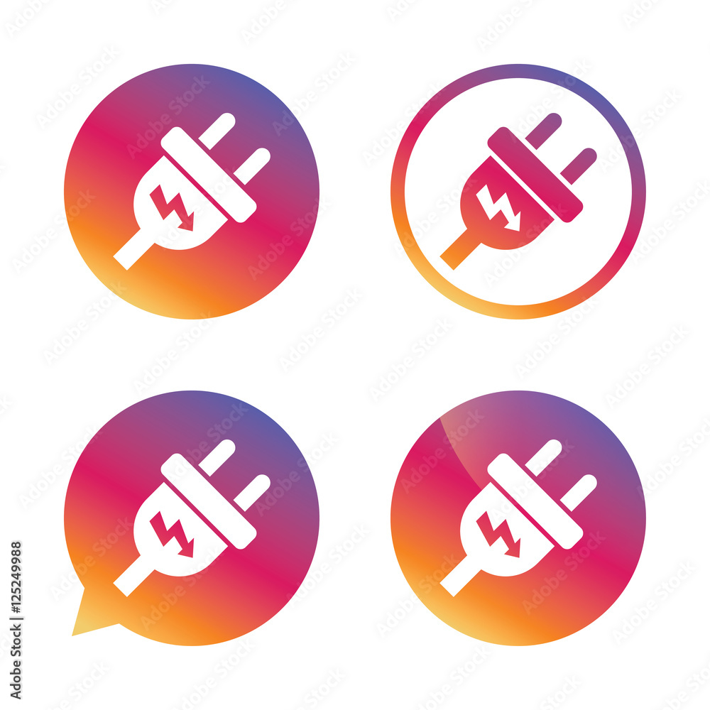 Electric plug sign icon. Power energy symbol. Electric plug sign icon. Power energy symbol.