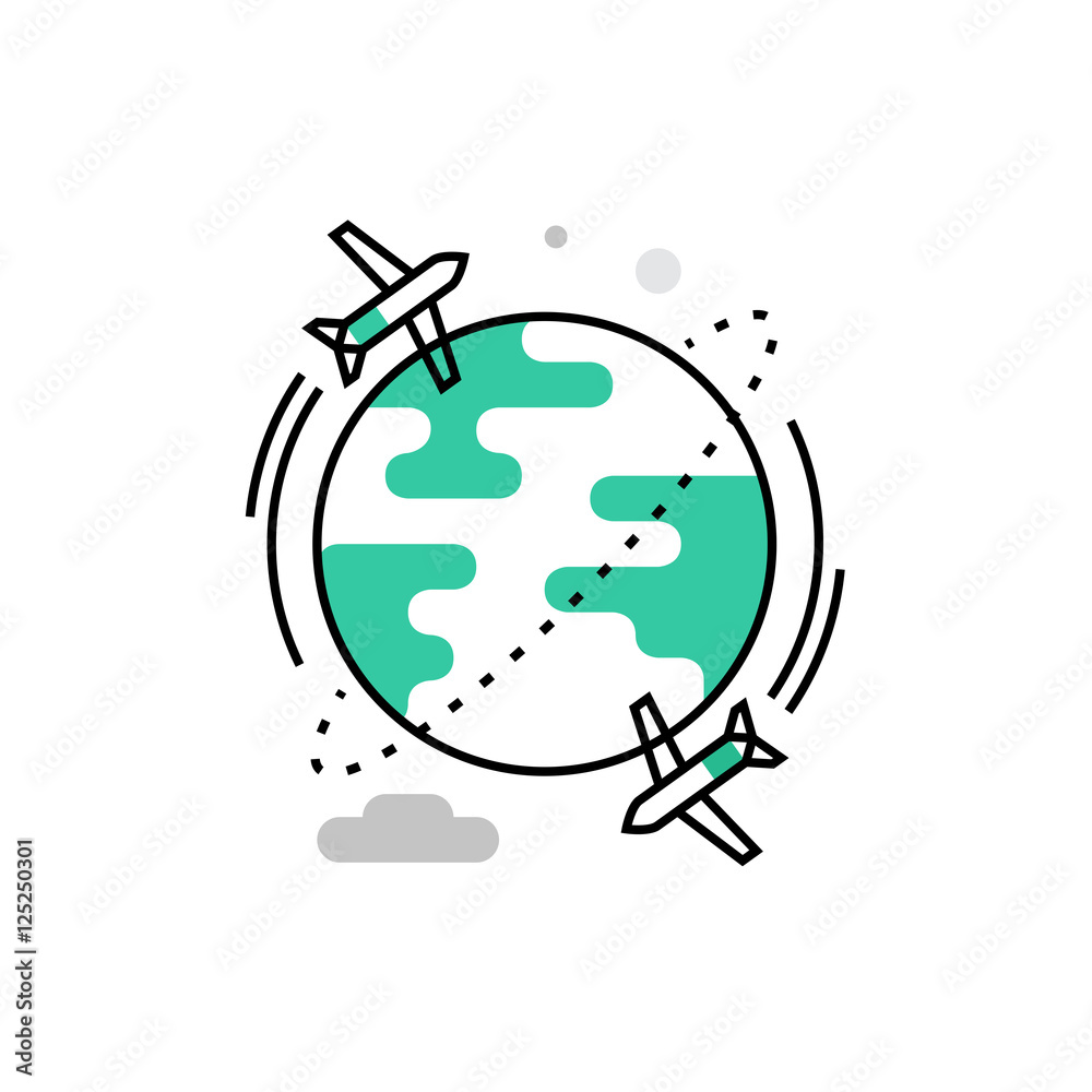 Ταπετσαρία Airplane Travel Monoflat Icon.