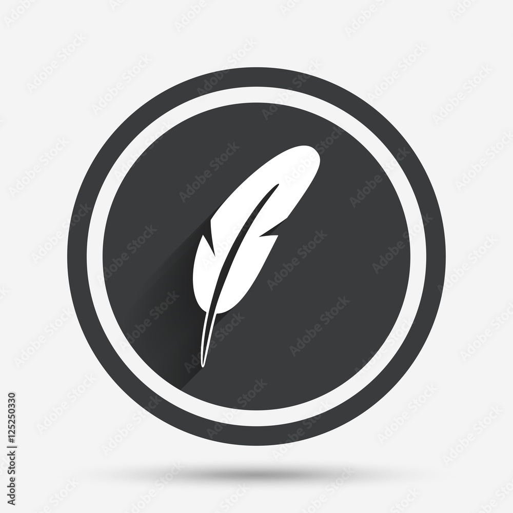 Feather sign icon. Retro pen symbol. Feather sign icon. Retro pen symbol.