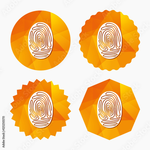 Fingerprint sign icon. Identification symbol.