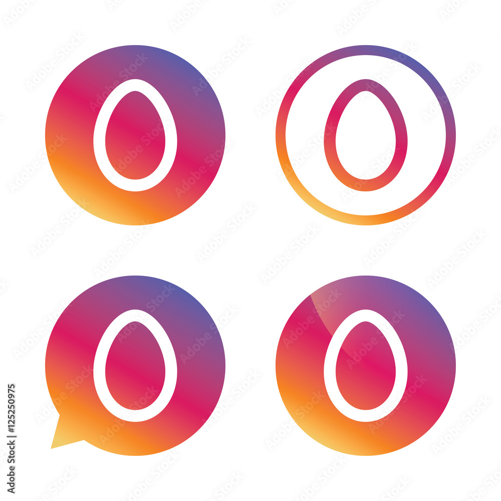 Easter egg sign icon. Easter tradition symbol. Easter egg sign icon. Easter tradition symbol.