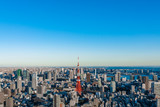 東京タワーと高層ビルの風景