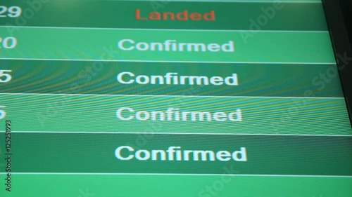Wallpaper Mural Flight confirmed on information board in airport terminal. Torontodigital.ca