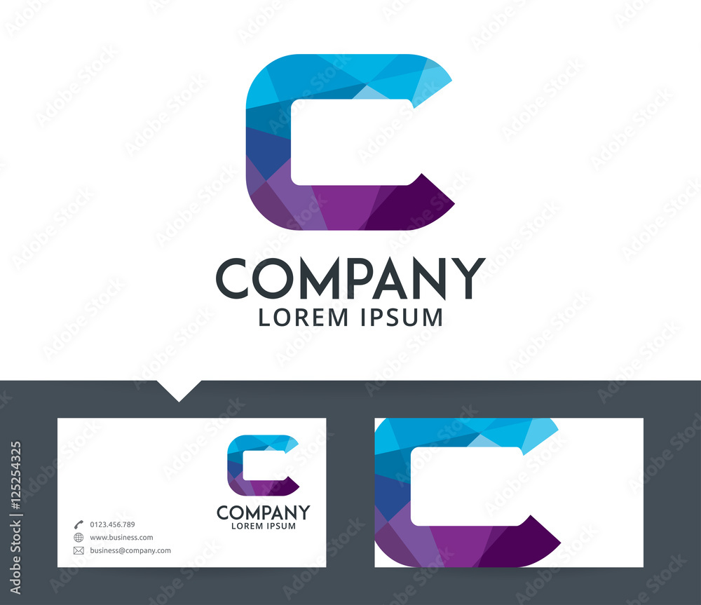 Letter C vector logo and business card template Stock Vector | Adobe Stock