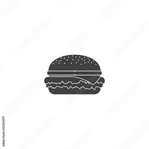 Black hamburger icon isolated on white background.
