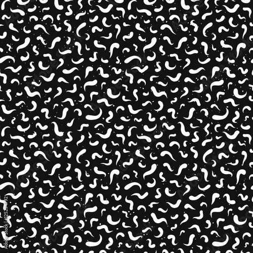 Doodle style grunge seamless vector pattern black and white