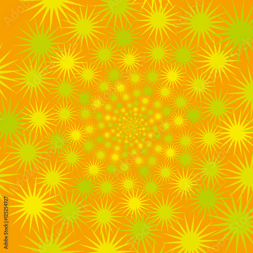 Lime and yellow stars on orange background