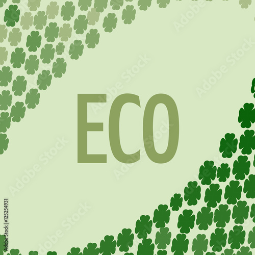 Eco with clover sign pattern on white background
