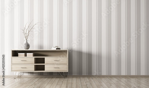 Fototapeta Naklejka Na Ścianę i Meble -  Interior with wooden cabinet 3d rendering
