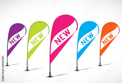 colorful flying banner : NEW