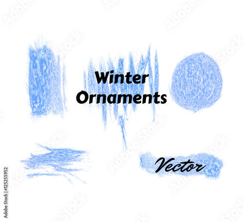 winter watercolor hoarfrost set in vector eps 10