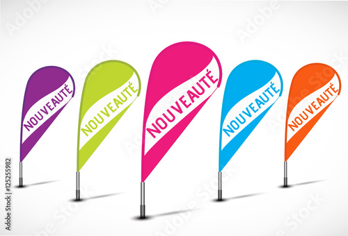 
bannières flottantes multicolores : NOUVEAUTE