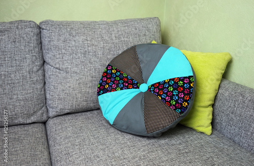Hand made patchwork pillow - home decor