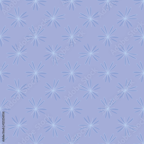 Purple flowers with white border seamless pattern on light purple background