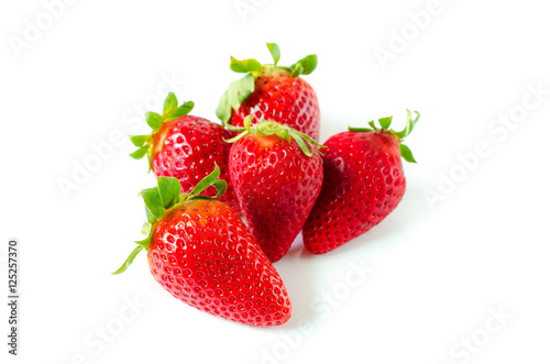 Red berry strawberries isolated on white background
