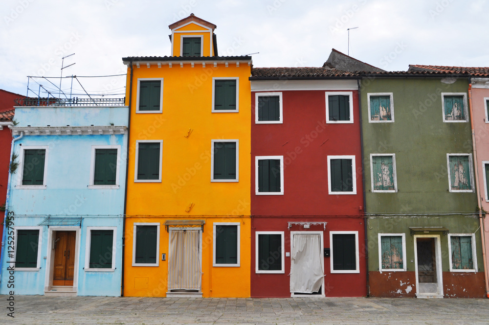 Burano, Venice. Colorful houses island