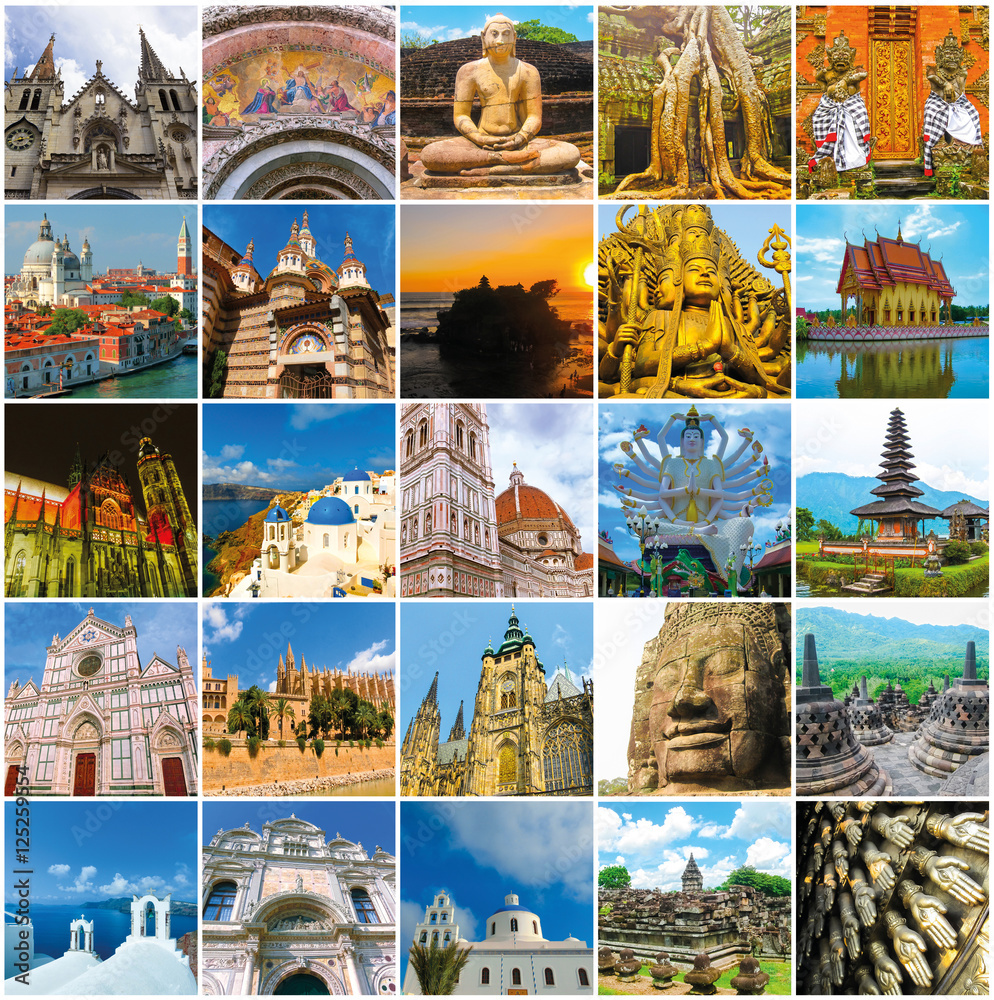 Obraz premium World Monuments Collage