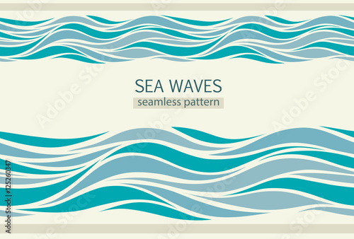 Seamless patterns with stylized waves © orhideia
