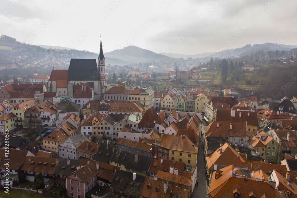 View on Czech Krumlov from tower