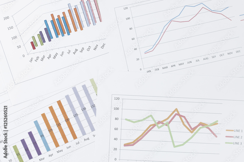 Graph chart and financial chart as a background Graph chart and financial chart as a background