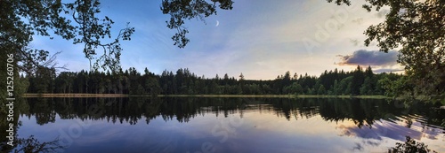 Pond sunset reflection