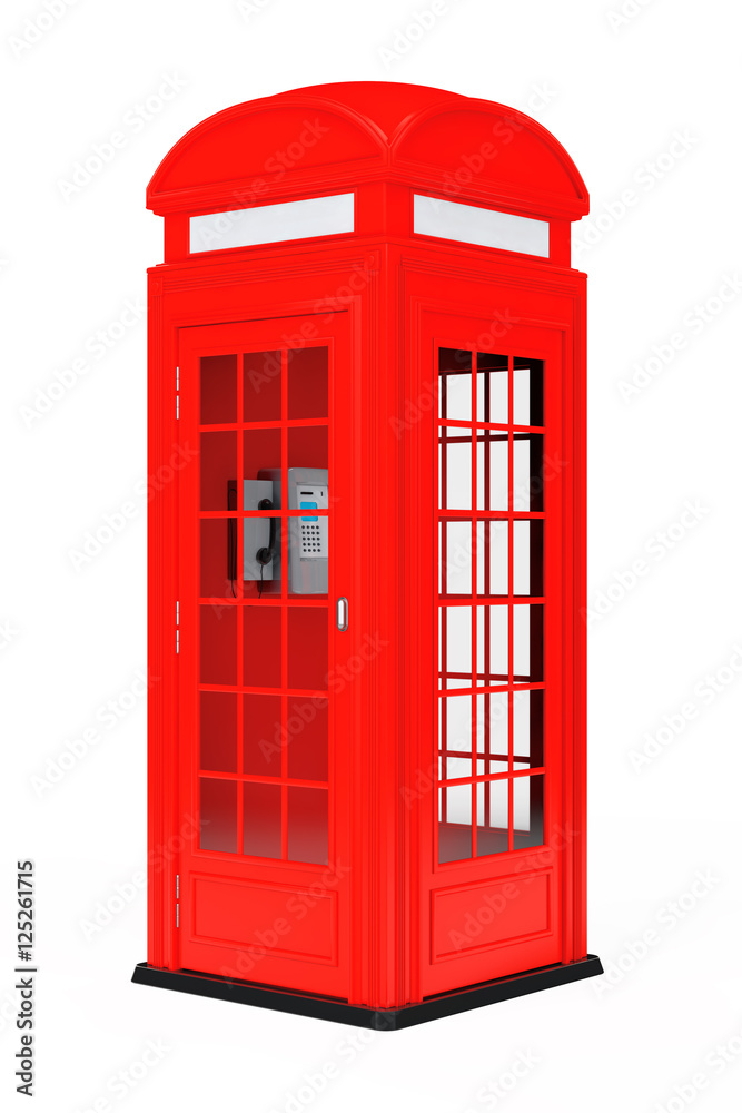 Classic British Red Phone Booth. 3d Rendering Classic British Red Phone Booth. 3d Rendering