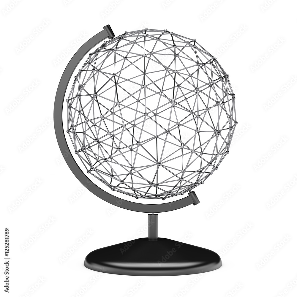 Obraz premium Wire Earth Globe Stand. 3d Rendering
