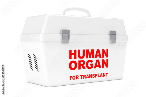 Fridge Box for transporting Human Donor Organs. 3d Rendering