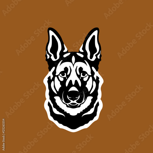 German Shepherd dog head style Flat