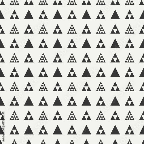 Geometric line monochrome abstract hipster seamless pattern with triangle. Wrapping paper. Scrapbook paper. Tiling. Vector illustration. Background. Graphic texture for your design, wallpaper.