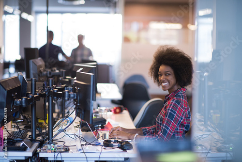 portrait of a young successful African-American woman in modern