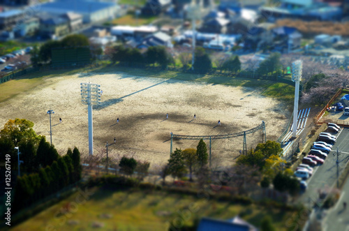 ジオラマ風の野球場