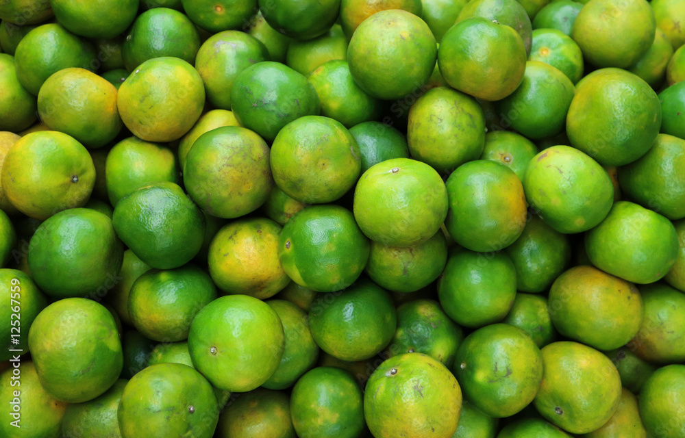 Pile of Citrus tangerina in the market Pile of Citrus tangerina in the market