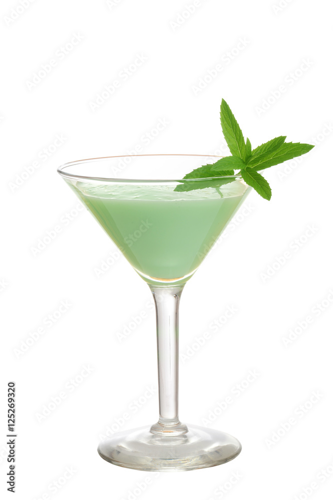isolated grasshopper cocktail with mint isolated grasshopper cocktail with mint