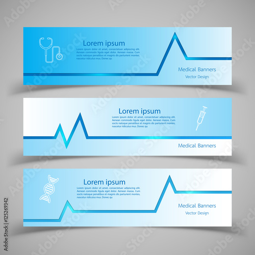 Set of Medical Banners vector illustration. EPS 10.