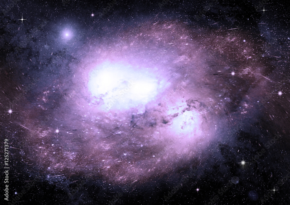 Fototapeta premium Gwiazdy, mgławica pyłu i gazu w dalekiej galaktyce