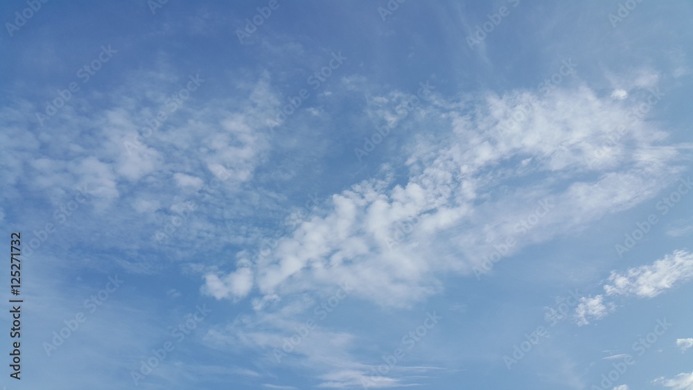 blue sky and scatter cloud