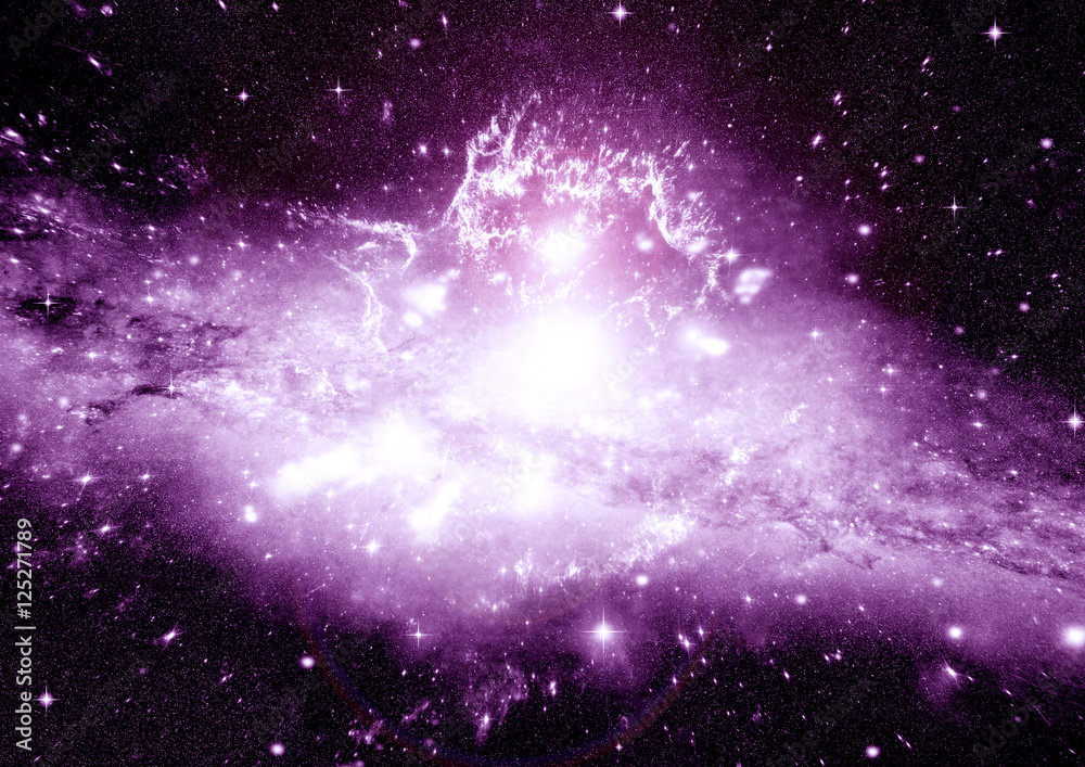 Fototapeta premium Stars, dust and gas nebula in a far galaxy