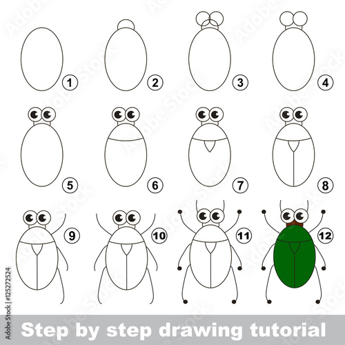The bronze bug. Drawing tutorial.
