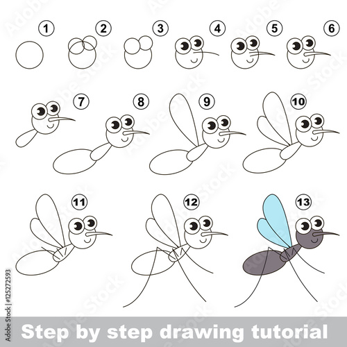 Drawing tutorial. The mosquito.