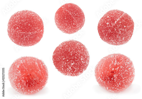 Round fruit jelly on white