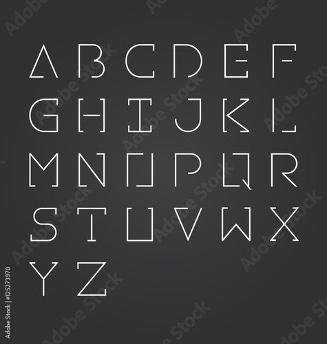 Vector alphabet design set-Minimalist style.Vector Illustration