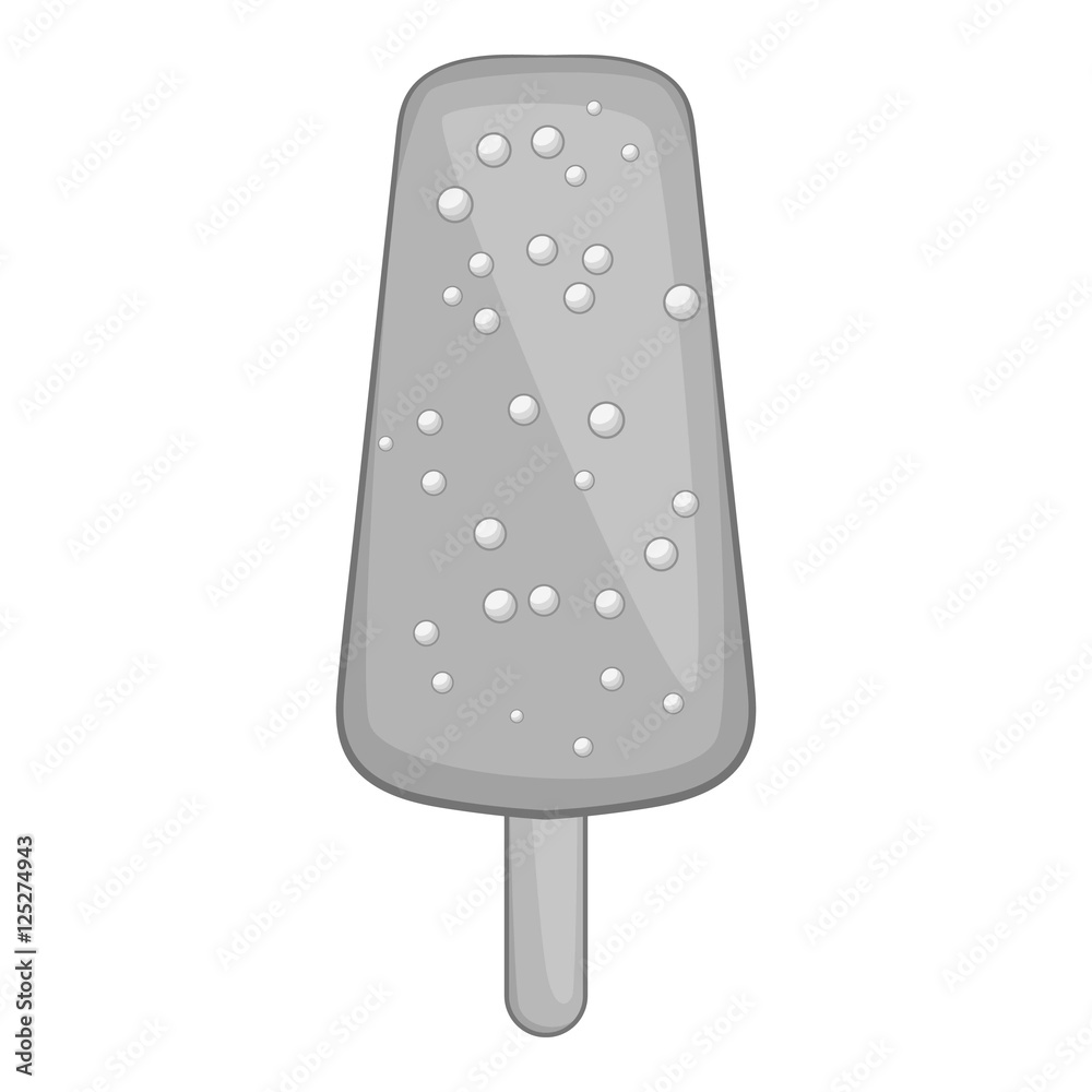 Ice lolly icon. Gray monochrome illustration of ice cream vector icon for web design Ice lolly icon. Gray monochrome illustration of ice cream vector icon for web design