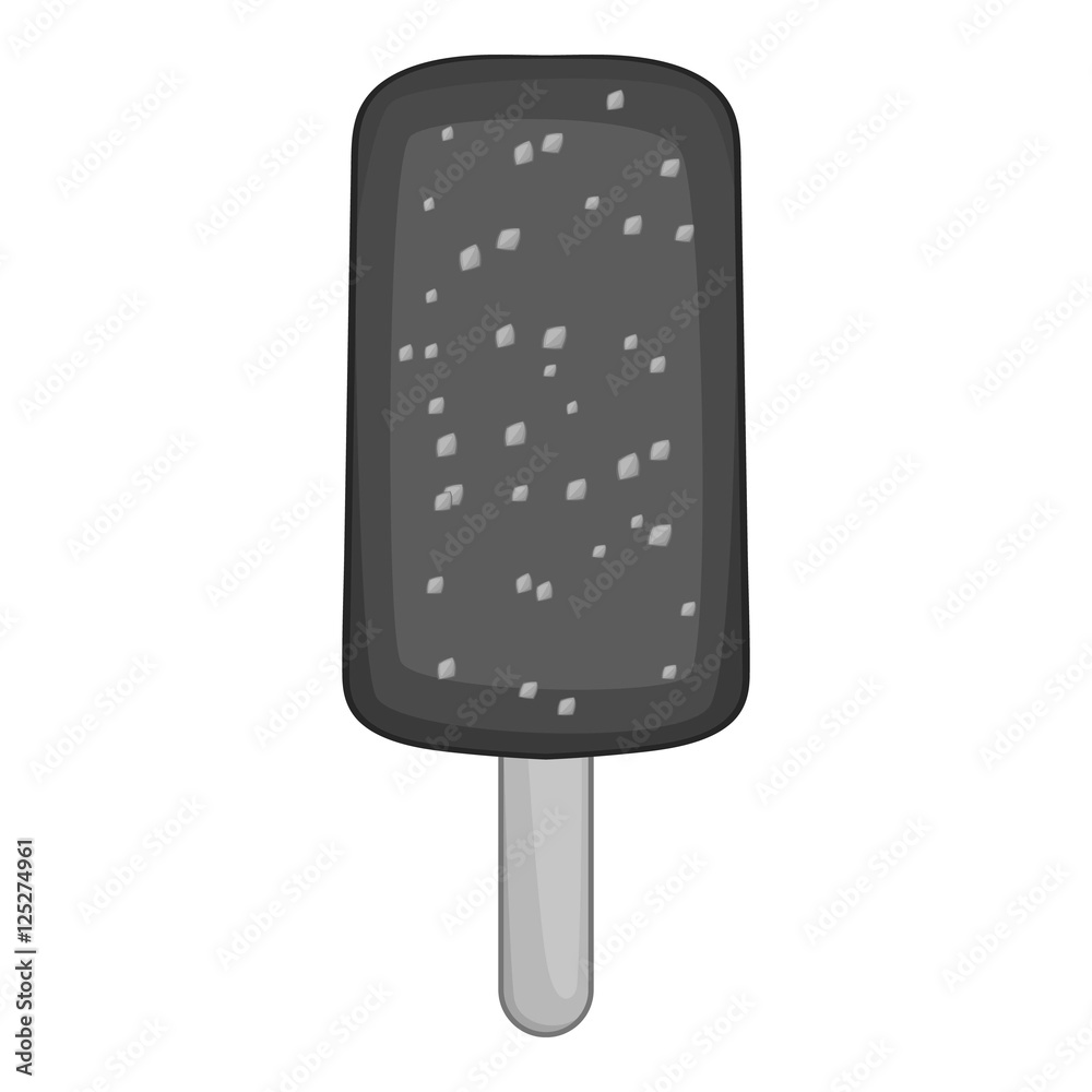 Chocolate ice cream icon. Gray monochrome illustration of ice cream vector icon for web design