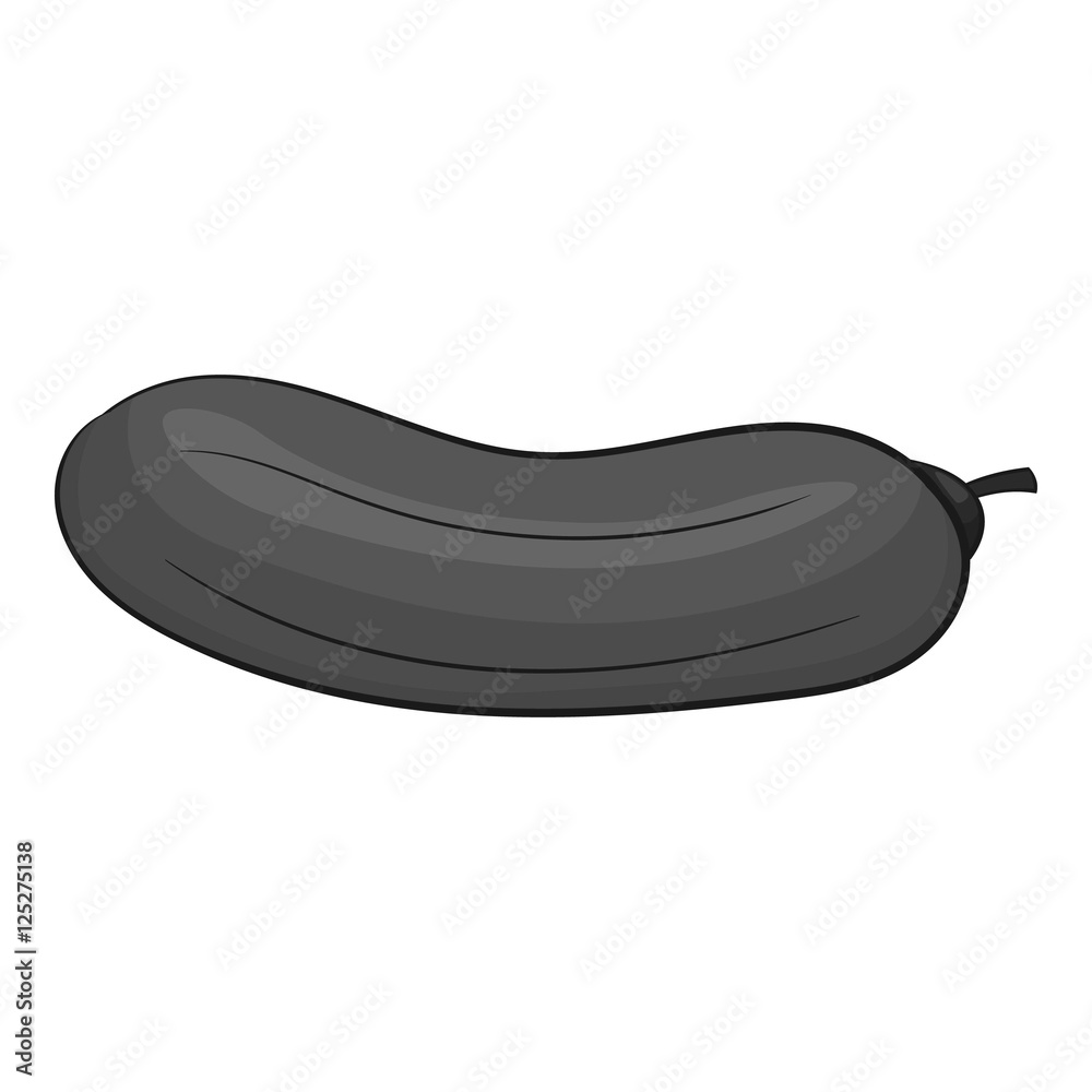 Cucumber icon. Gray monochrome illustration of cucumber vector icon for web design Cucumber icon. Gray monochrome illustration of cucumber vector icon for web design