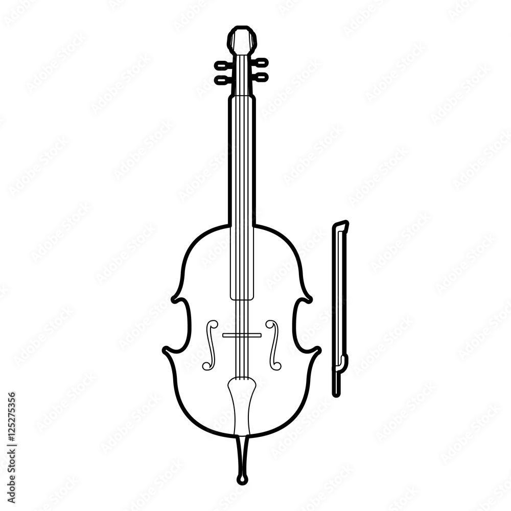 Violin icon. Outline illustration of violin vector icon for web