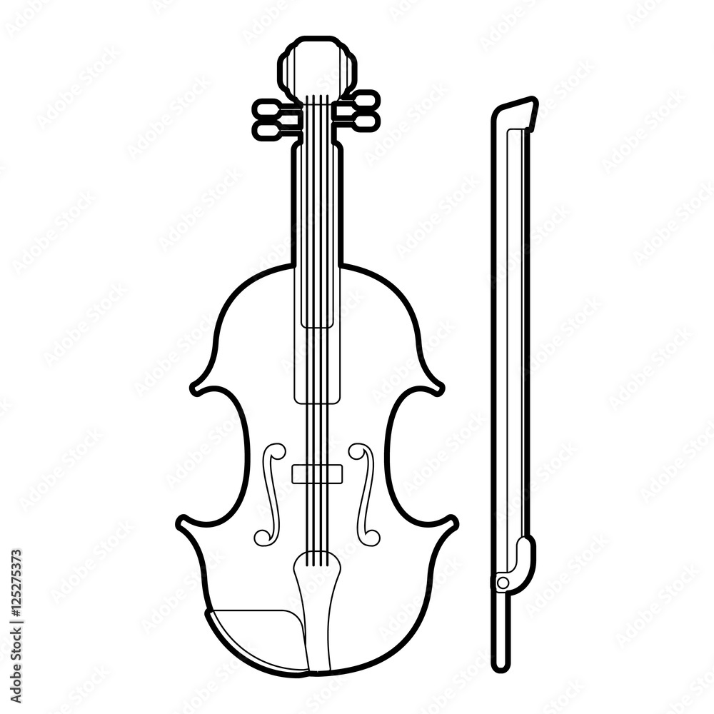 Fototapeta premium Contrabass icon. Outline illustration of contrabass vector icon for web