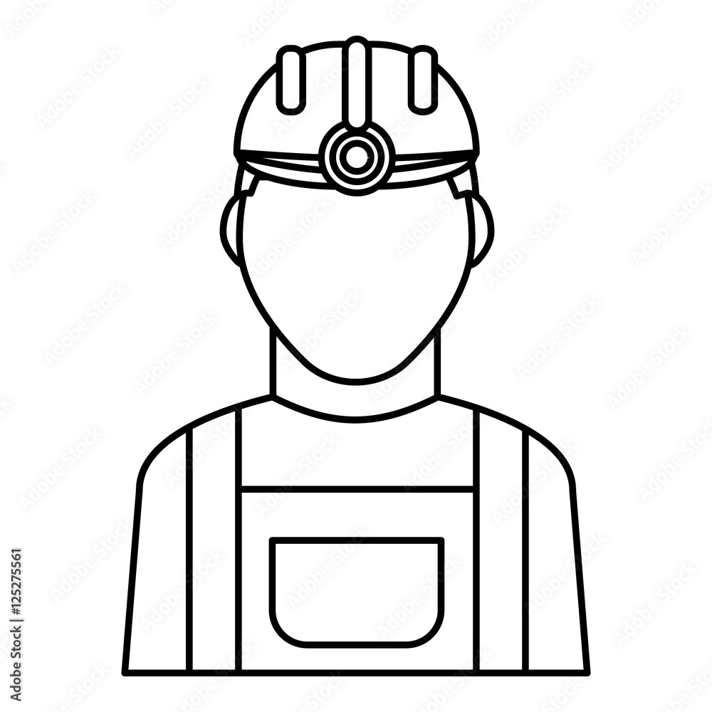 Miner icon. Outline illustration of miner vector icon for web