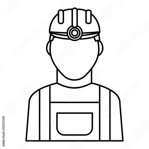 Miner icon. Outline illustration of miner vector icon for web
