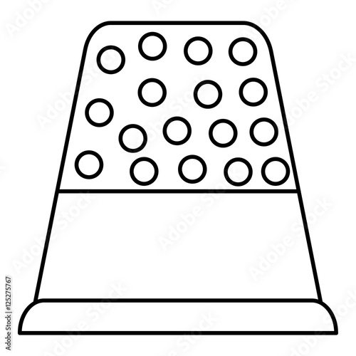 Thimble icon. Outline illustration of thimble vector icon for web